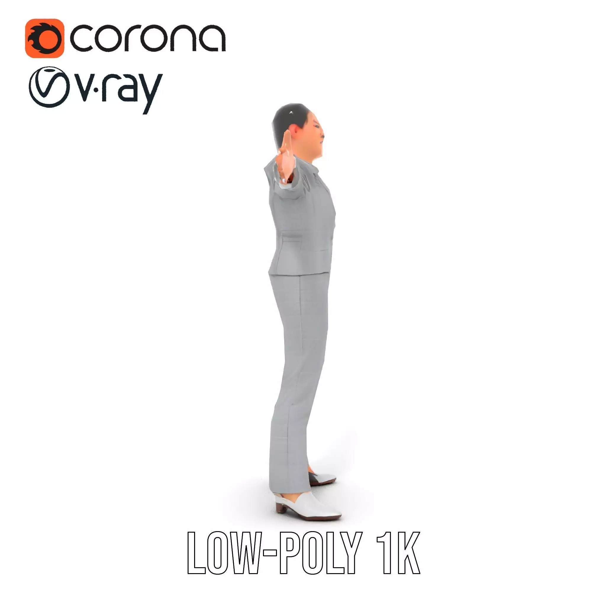 Business Attire Female Model Pack for Presentations Low-poly 3D model_31