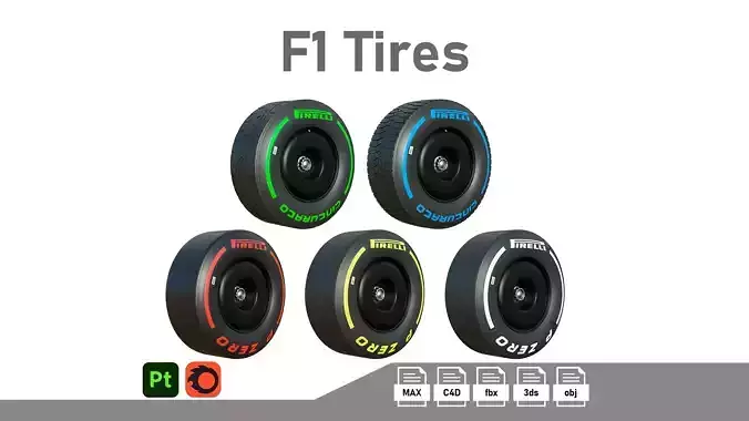 F1 Tires Pack 3D model