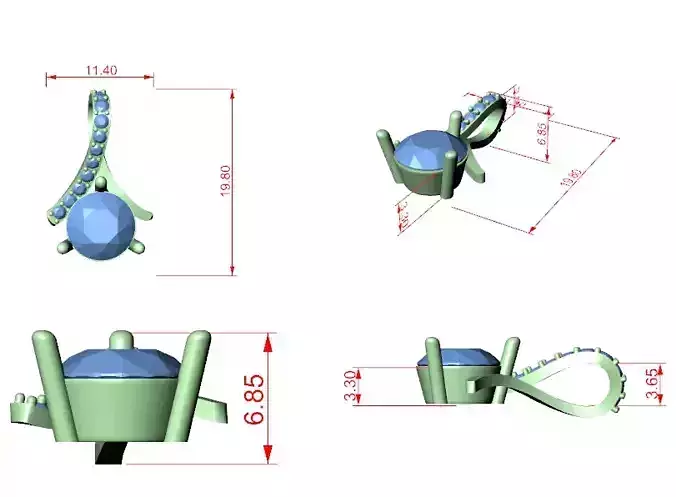 Solitaire Stud Round Fancy Pendant For a Necklace File Video