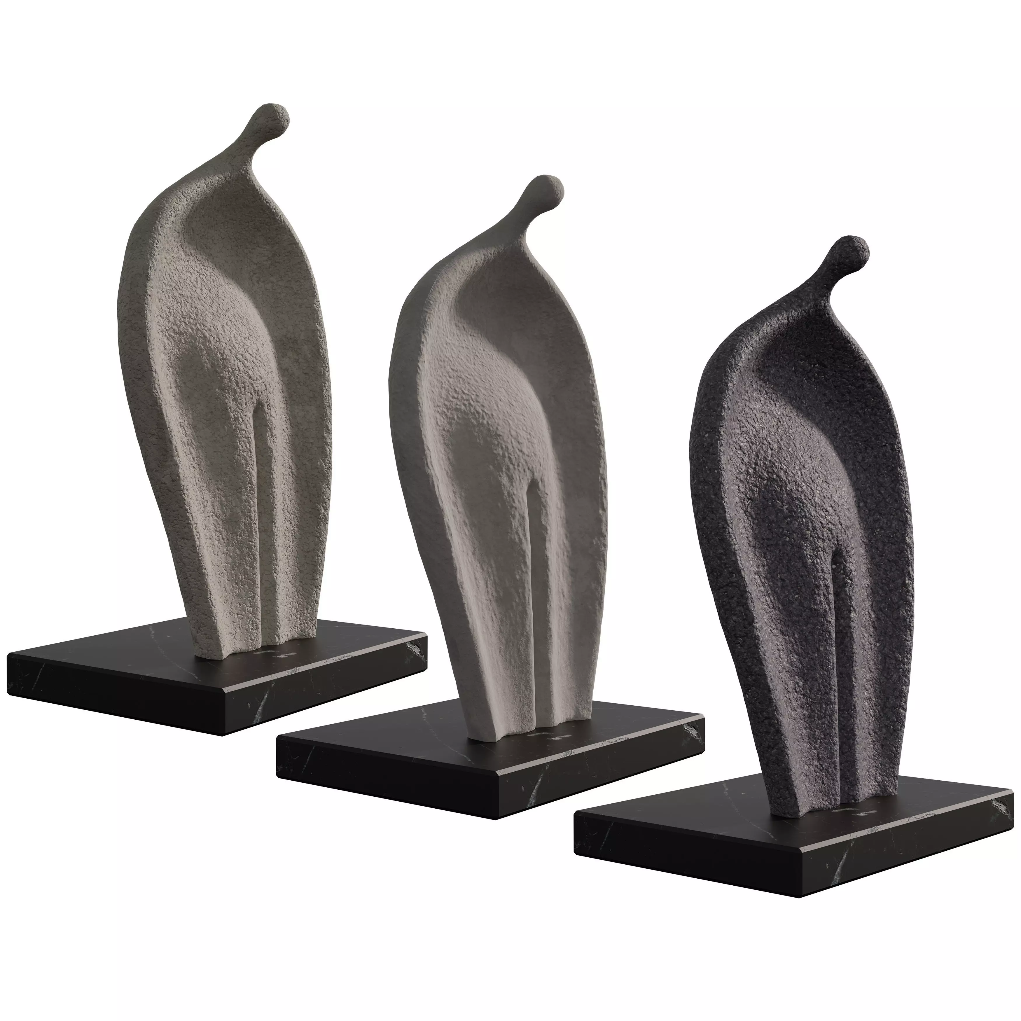 Concret Statue 03 Type Low-poly 3D model_4