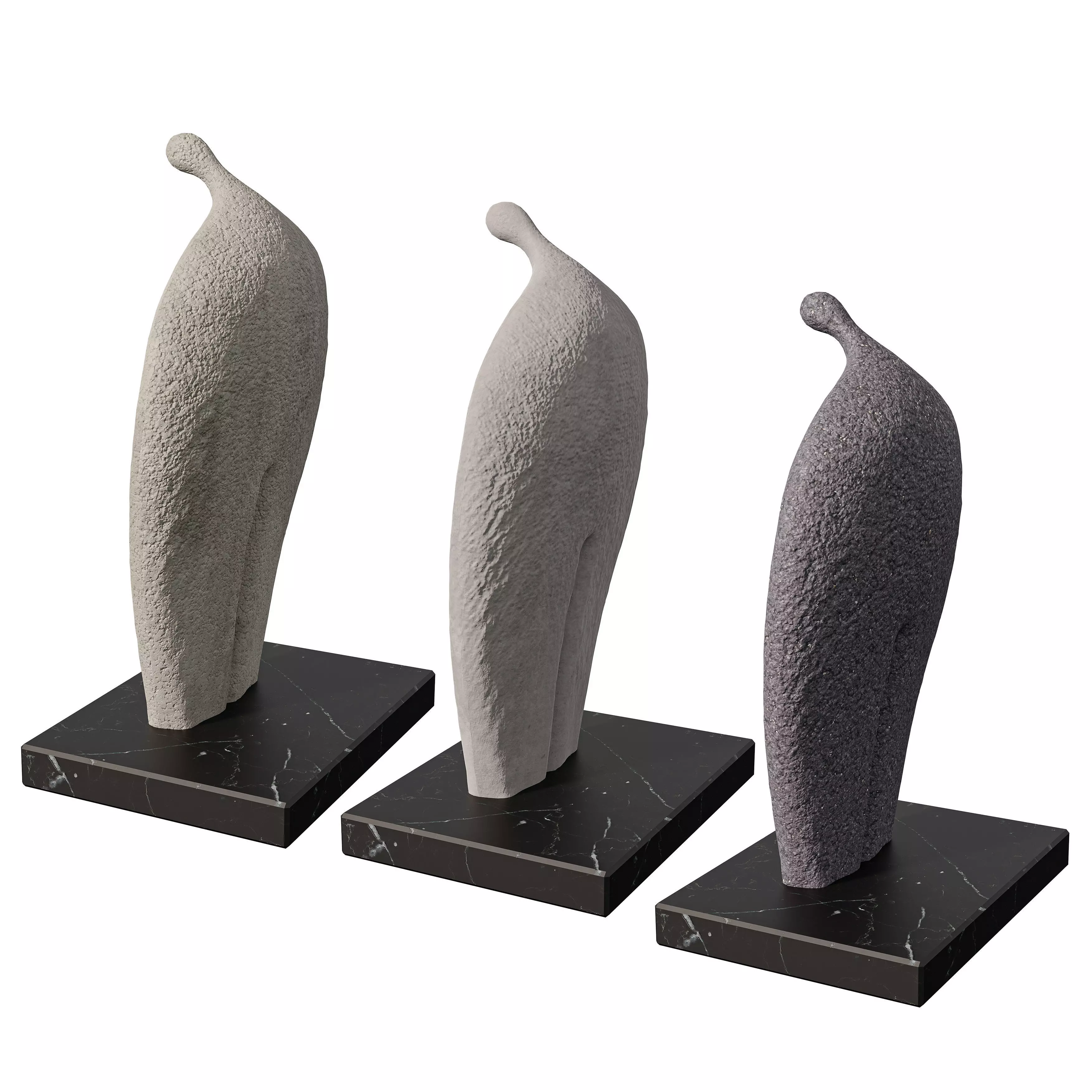 Concret Statue 03 Type Low-poly 3D model_6