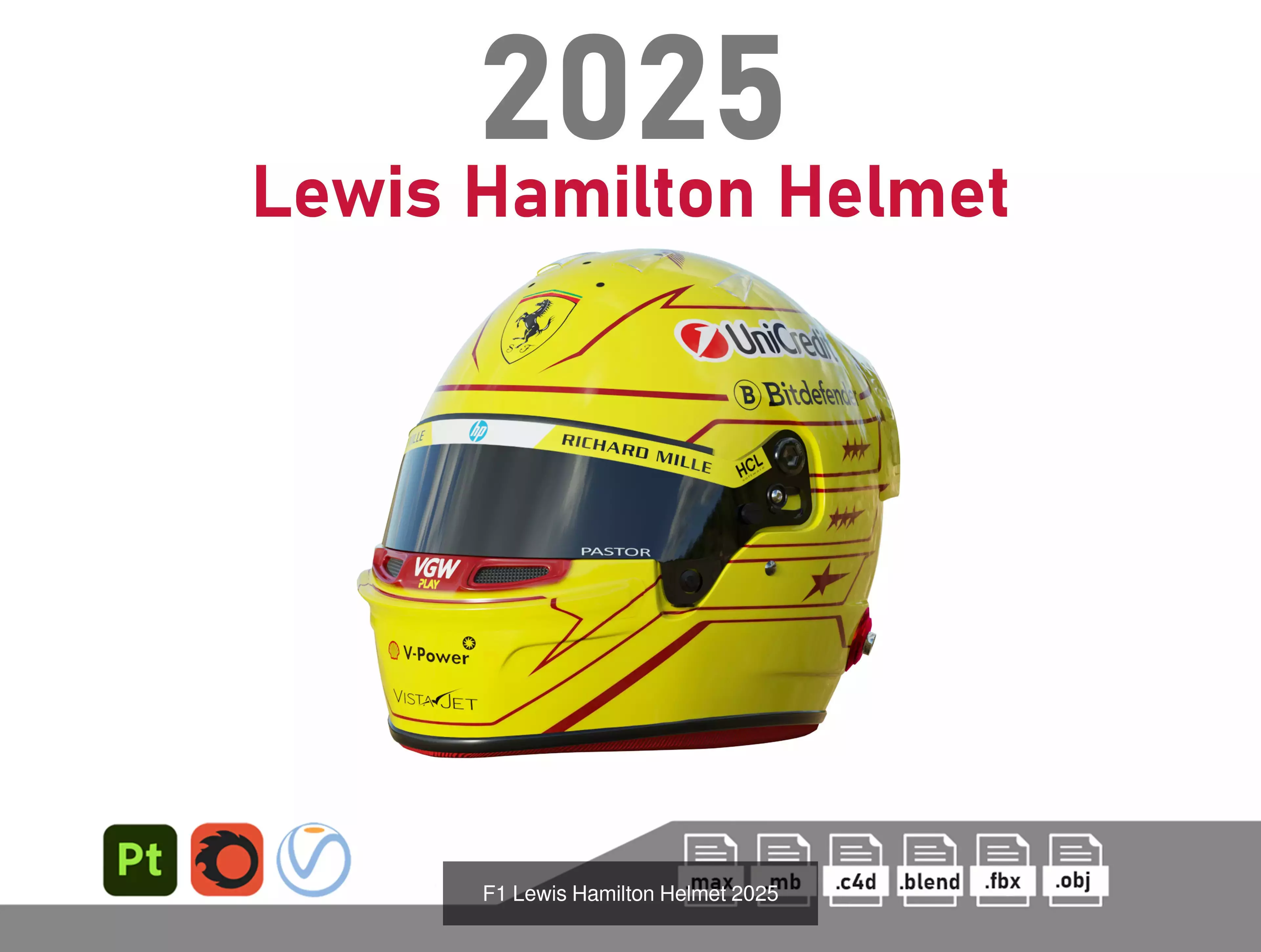 F1 Helmet Pack 2025 3D Model Collection_6