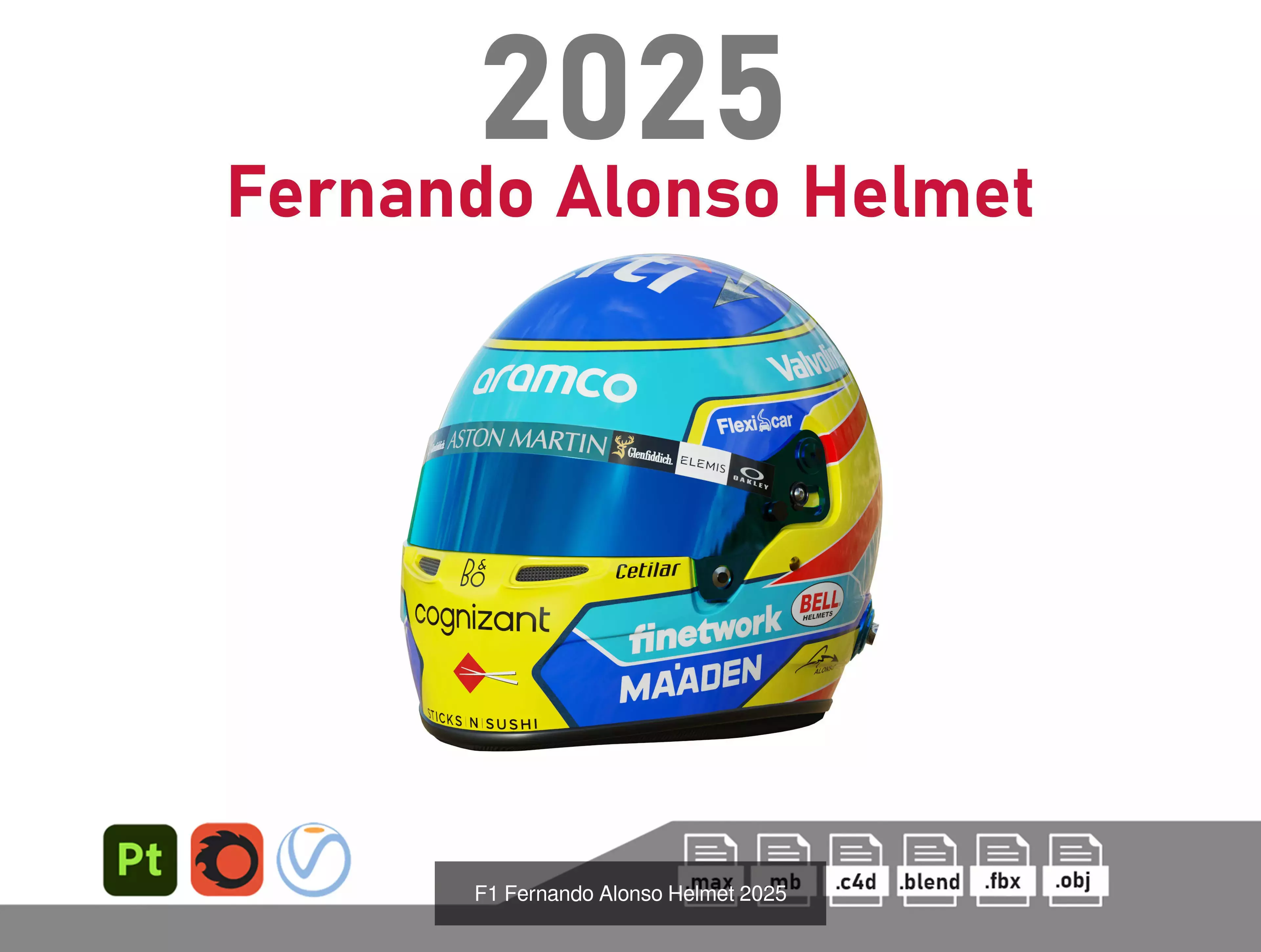 F1 Helmet Pack 2025 3D Model Collection_3
