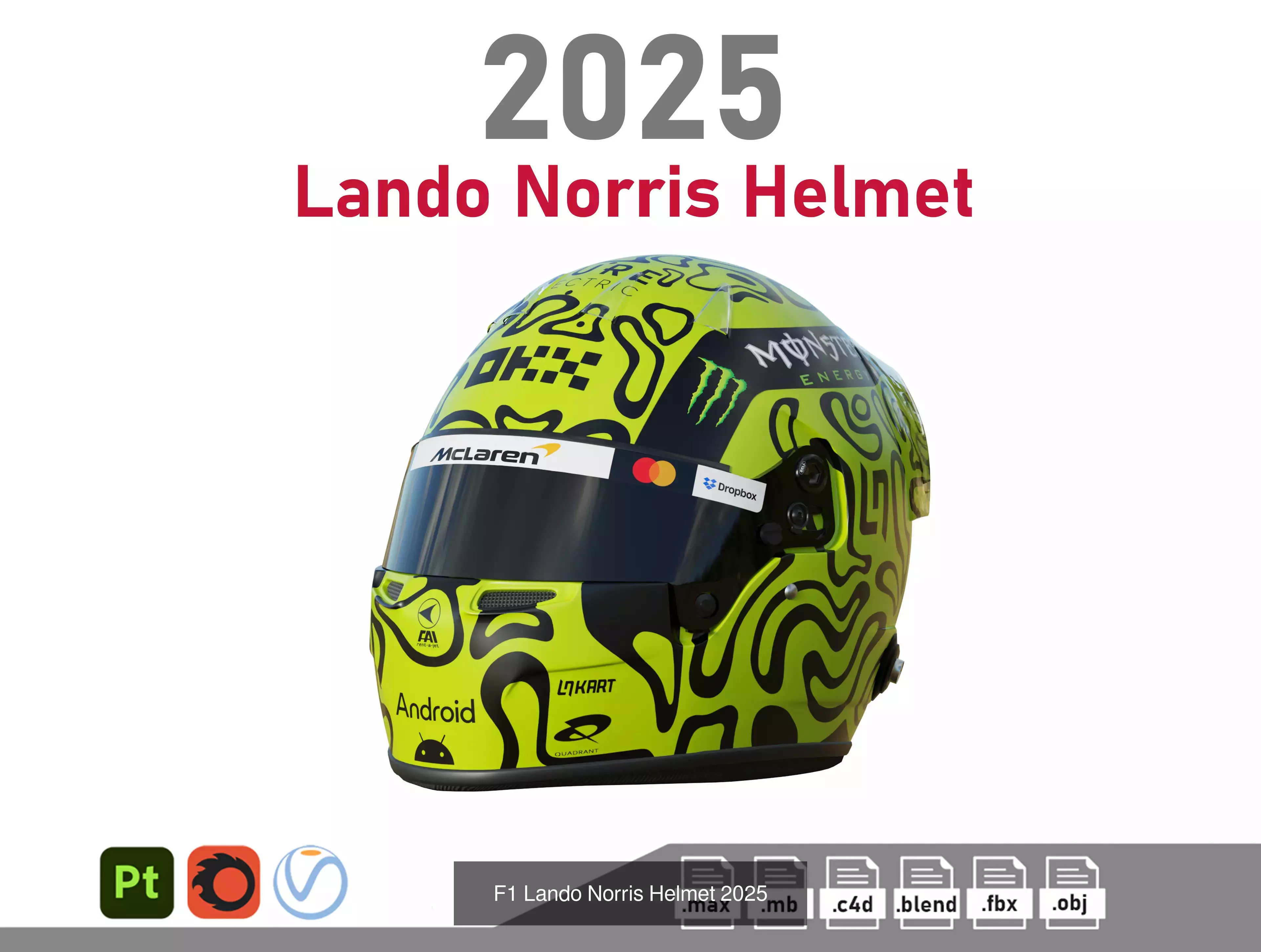 F1 Helmet Pack 2025 3D Model Collection_9