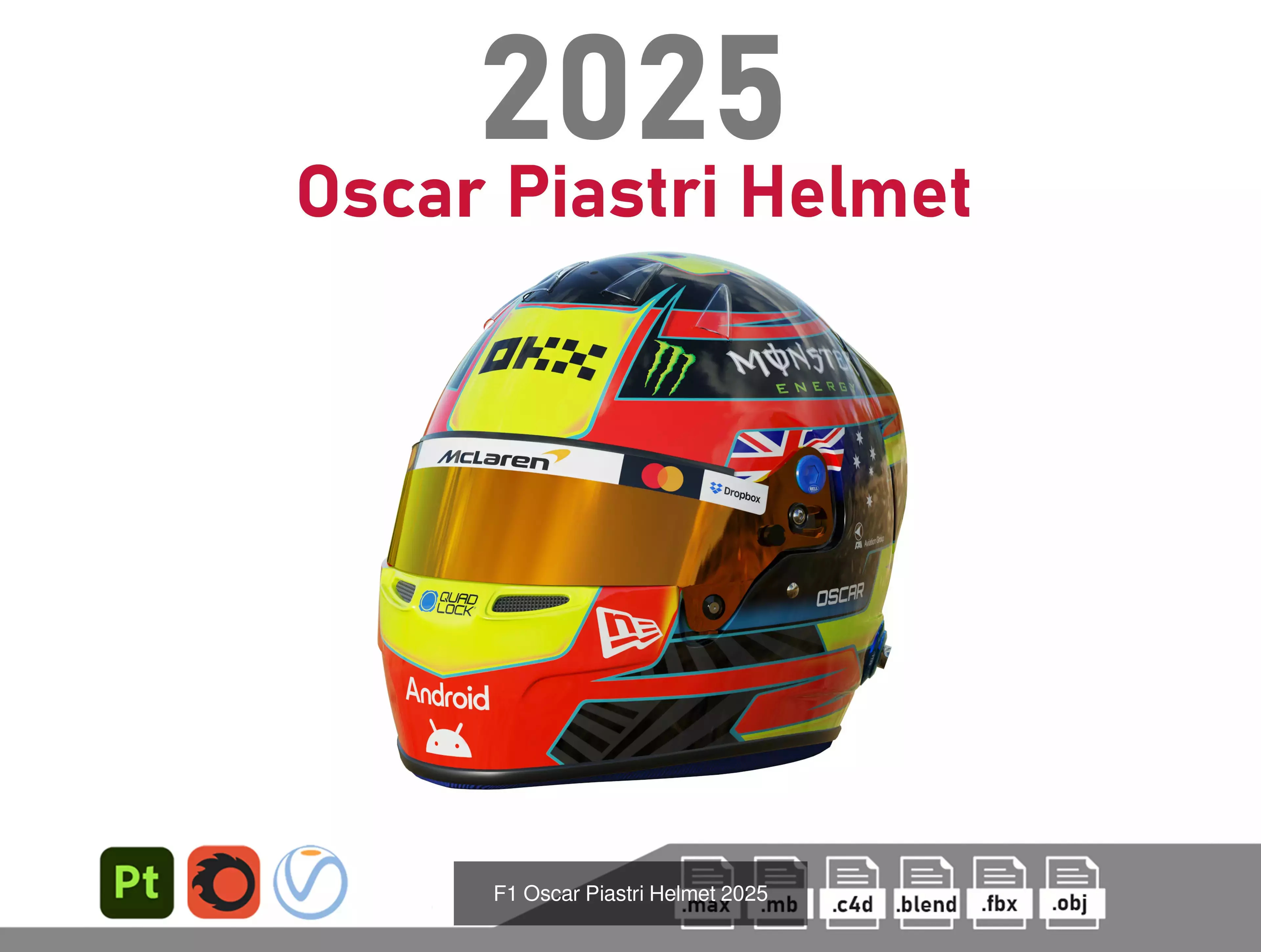 F1 Helmet Pack 2025 3D Model Collection_10