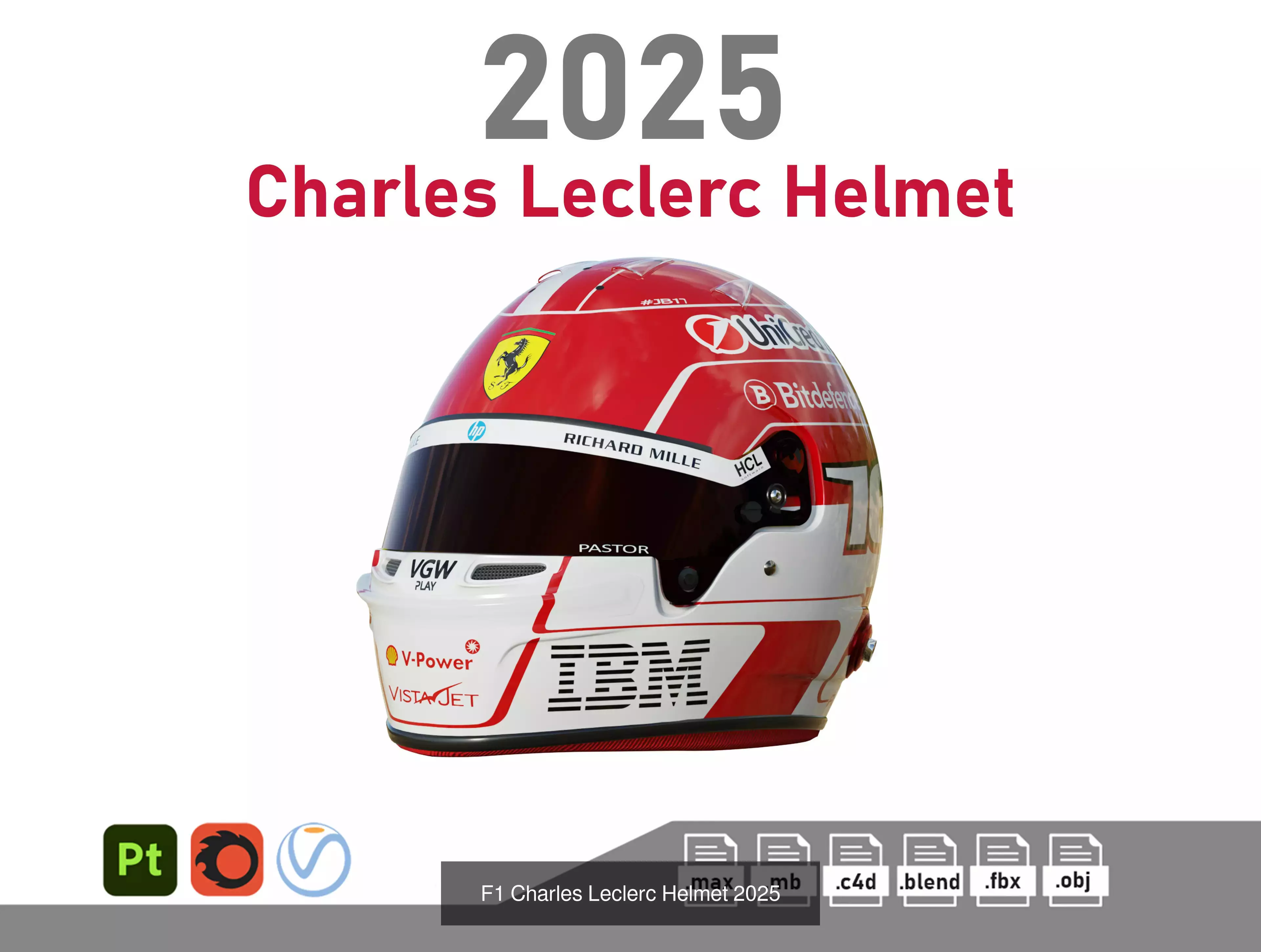 F1 Helmet Pack 2025 3D Model Collection_5