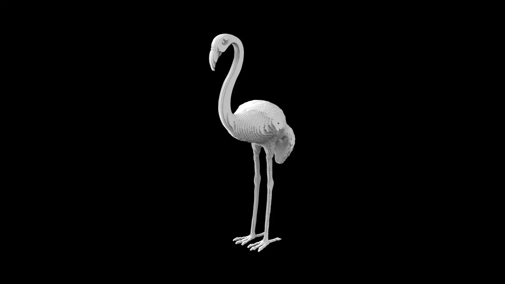 Flamingo Slice Form - parametric - multiLayer 3D print model