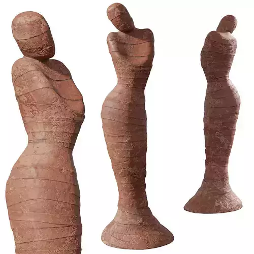 Stand Mummy Clay Statue