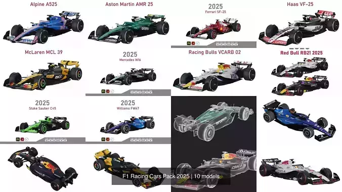 F1 Racing Cars Pack 2025