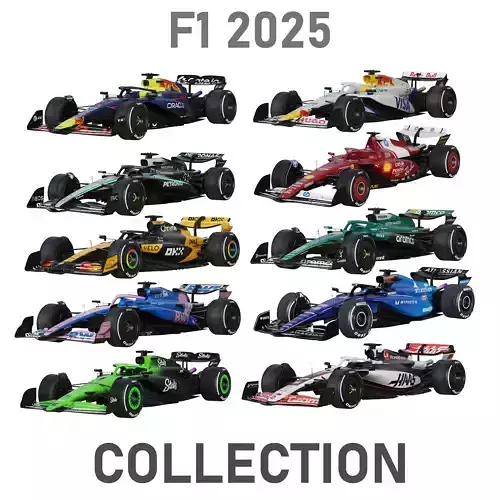 F1 Racing Cars Pack 2025 3D Model Collection