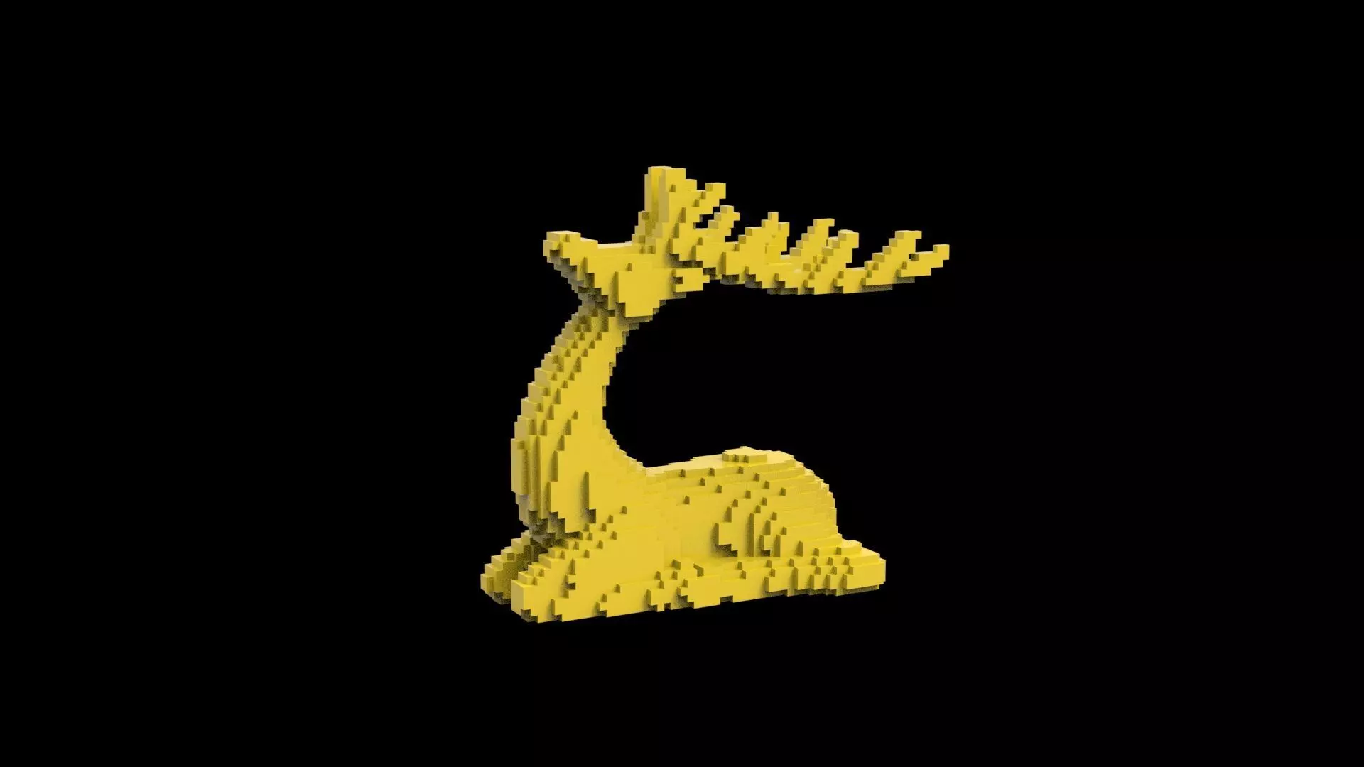deer voxel 3D print model_0