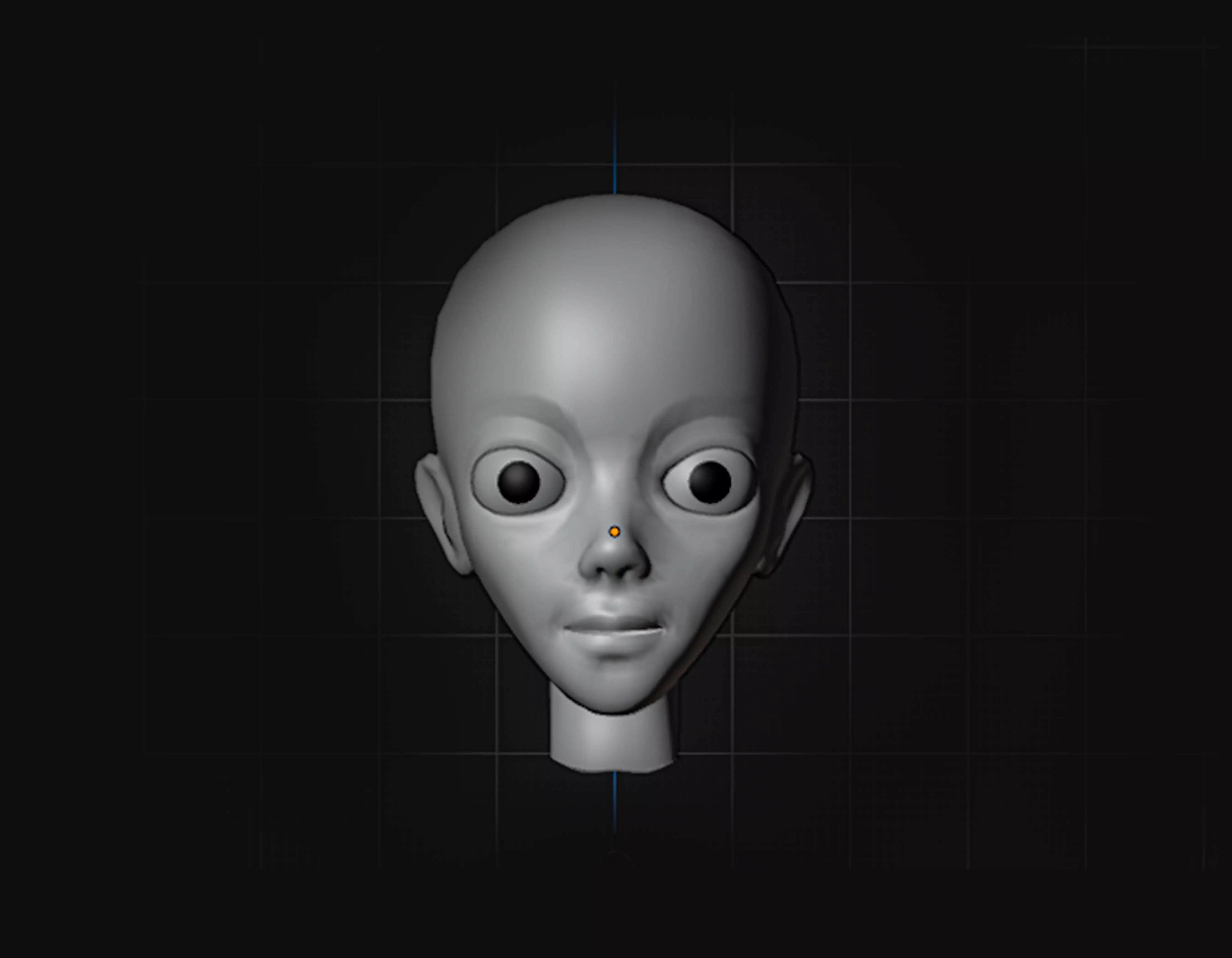Female Head Base Model Low-poly 3D model_0