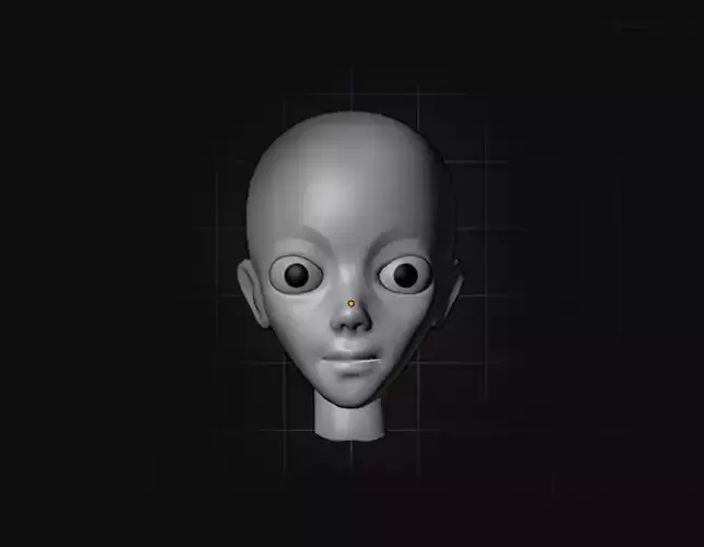 Female Head Base Model Low-poly 3D model