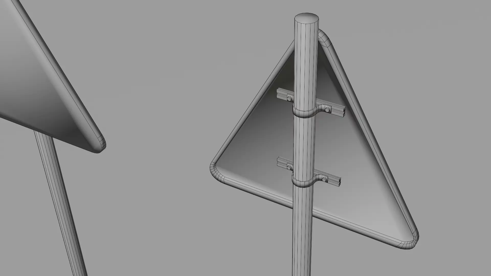 Warning Traffic Sign Pack  Low-poly 3D model_5