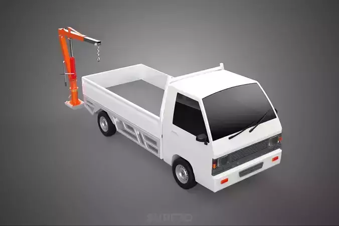 ATTACHED MANUAL HYDRAULIC JACK LIFT HOIST JIB CRANE PICKUP TRUCK 3D model