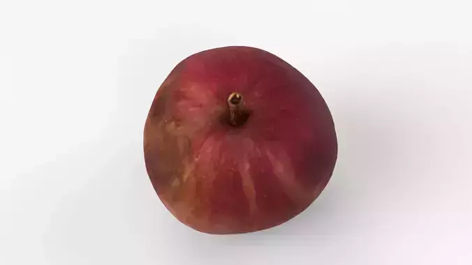 Photorealistic 3D scan of rotten wrinkly overripe old ugly apple Low-poly 3D model 3