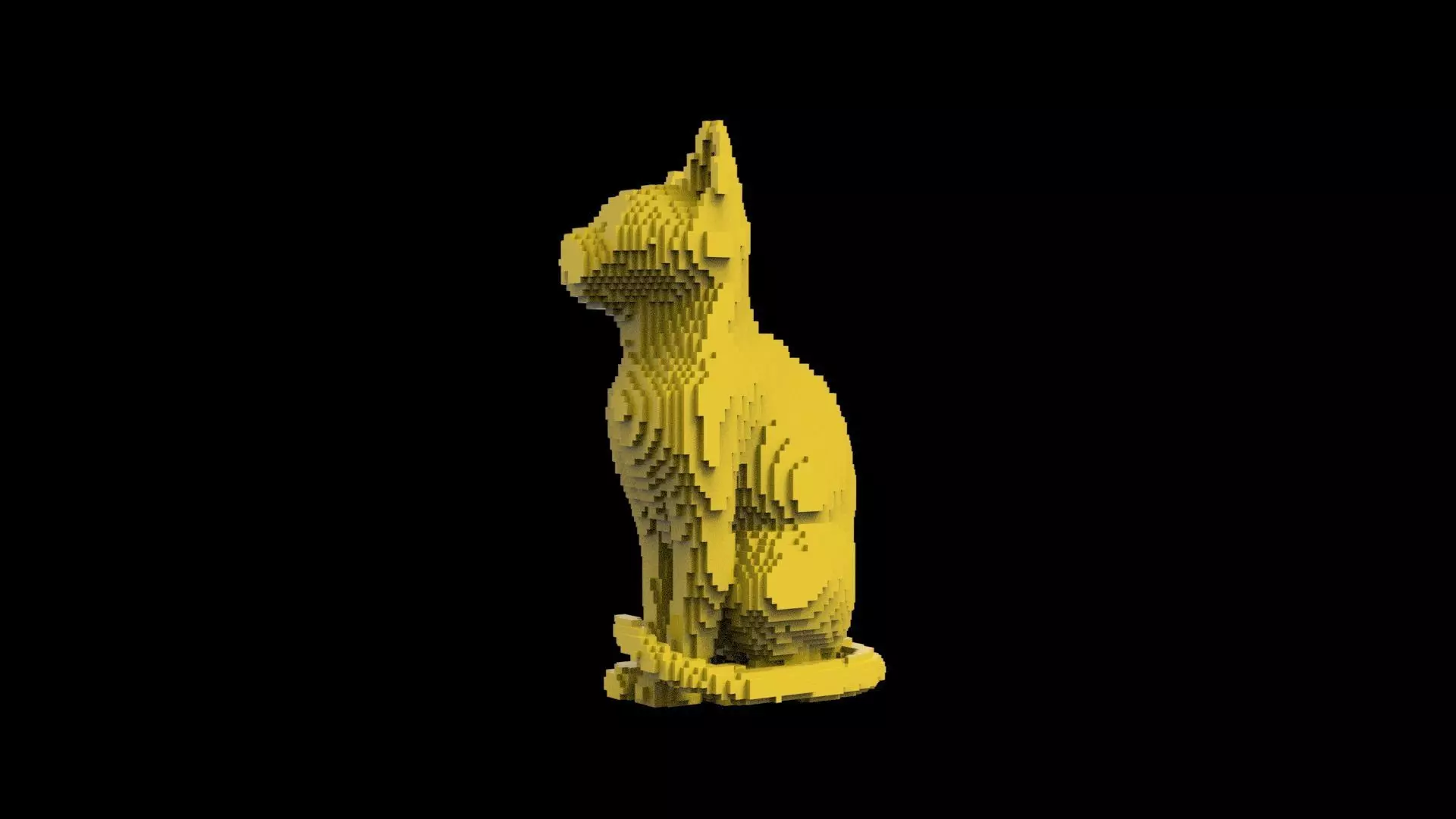 cat voxel 3D print model_0