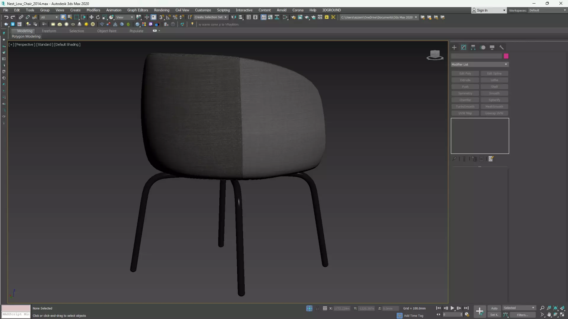 Nest Low Chair Low-poly 3D model_12