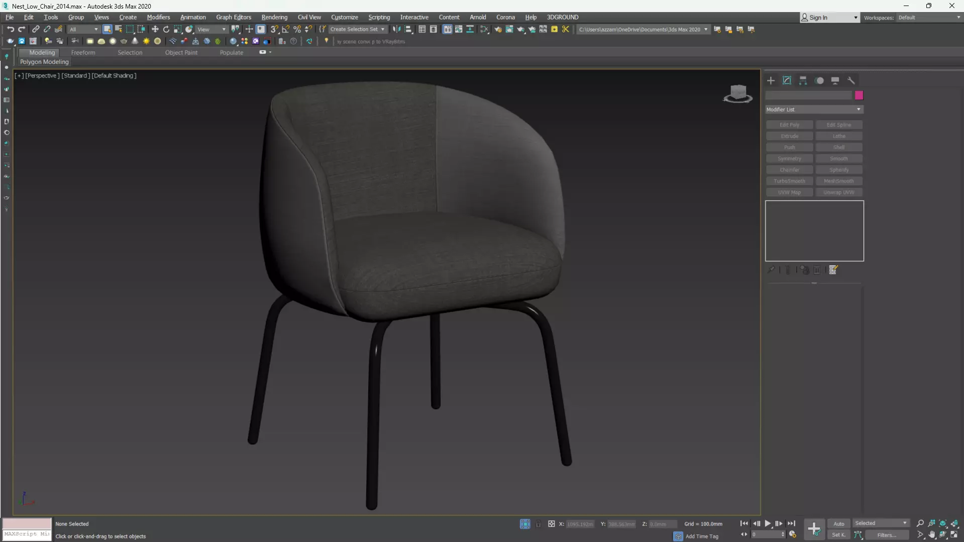 Nest Low Chair Low-poly 3D model_11
