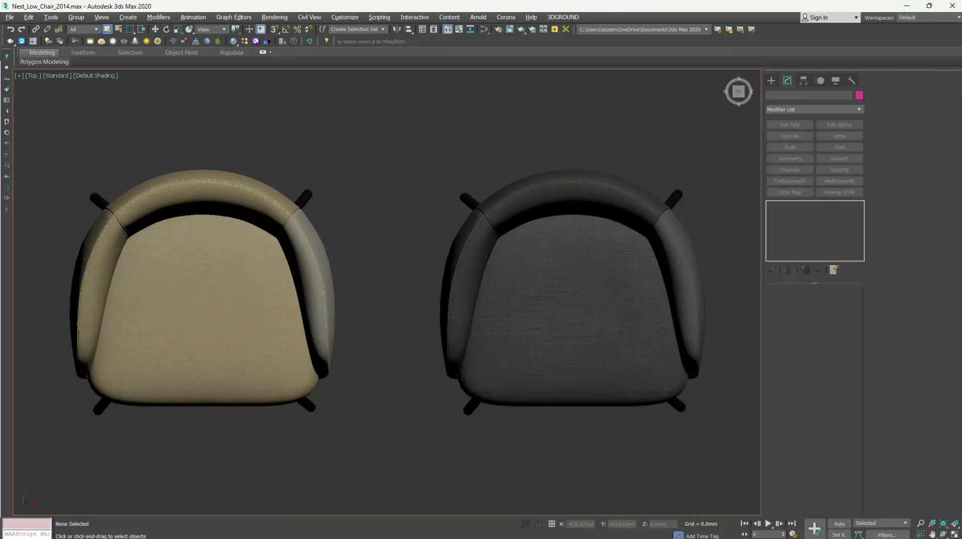 Nest Low Chair Low-poly 3D model_20