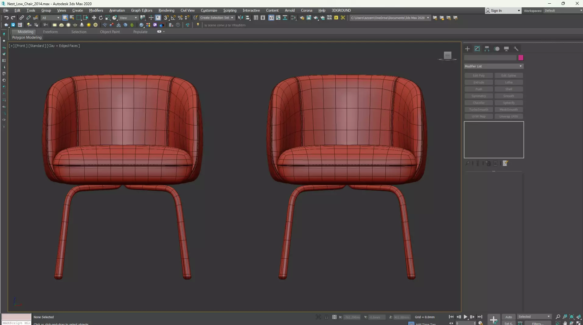 Nest Low Chair Low-poly 3D model_18