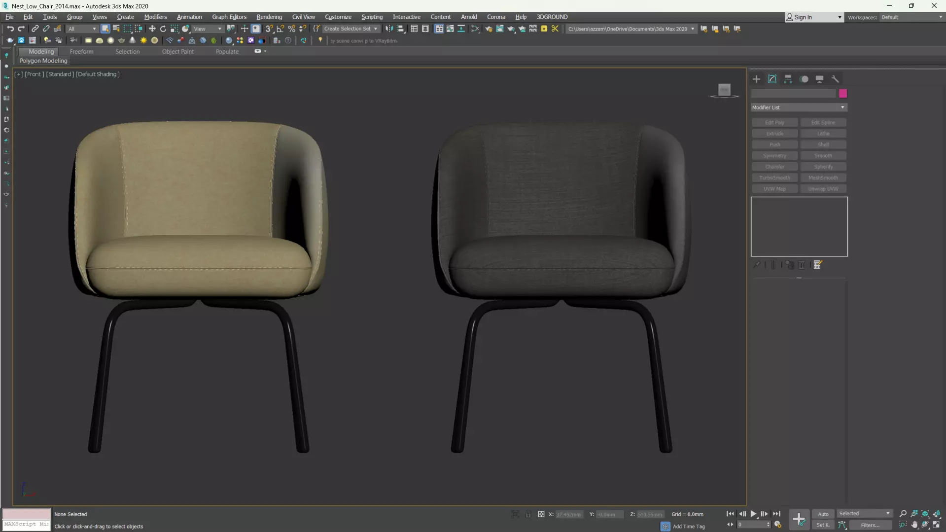 Nest Low Chair Low-poly 3D model_17
