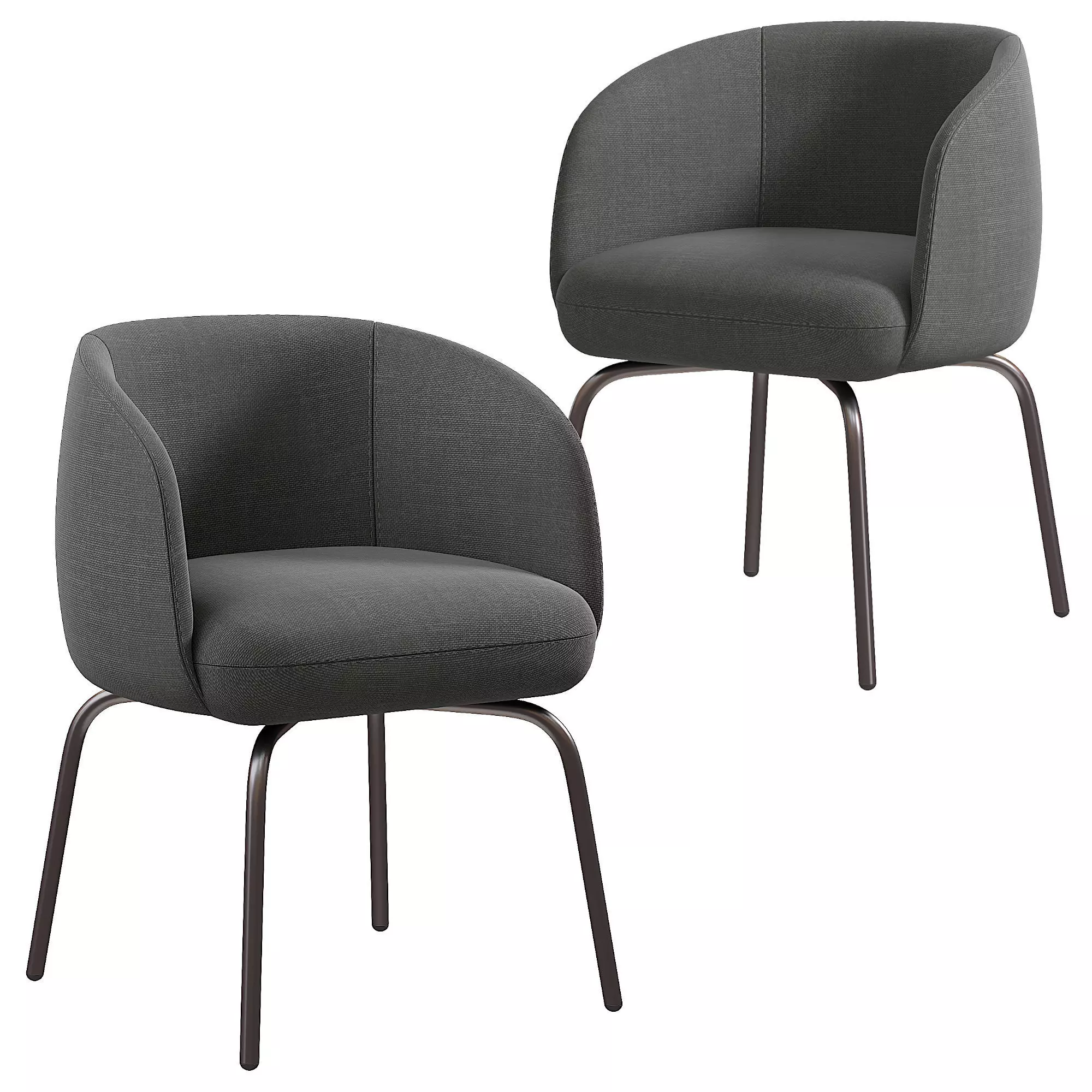 Nest Low Chair Low-poly 3D model_2