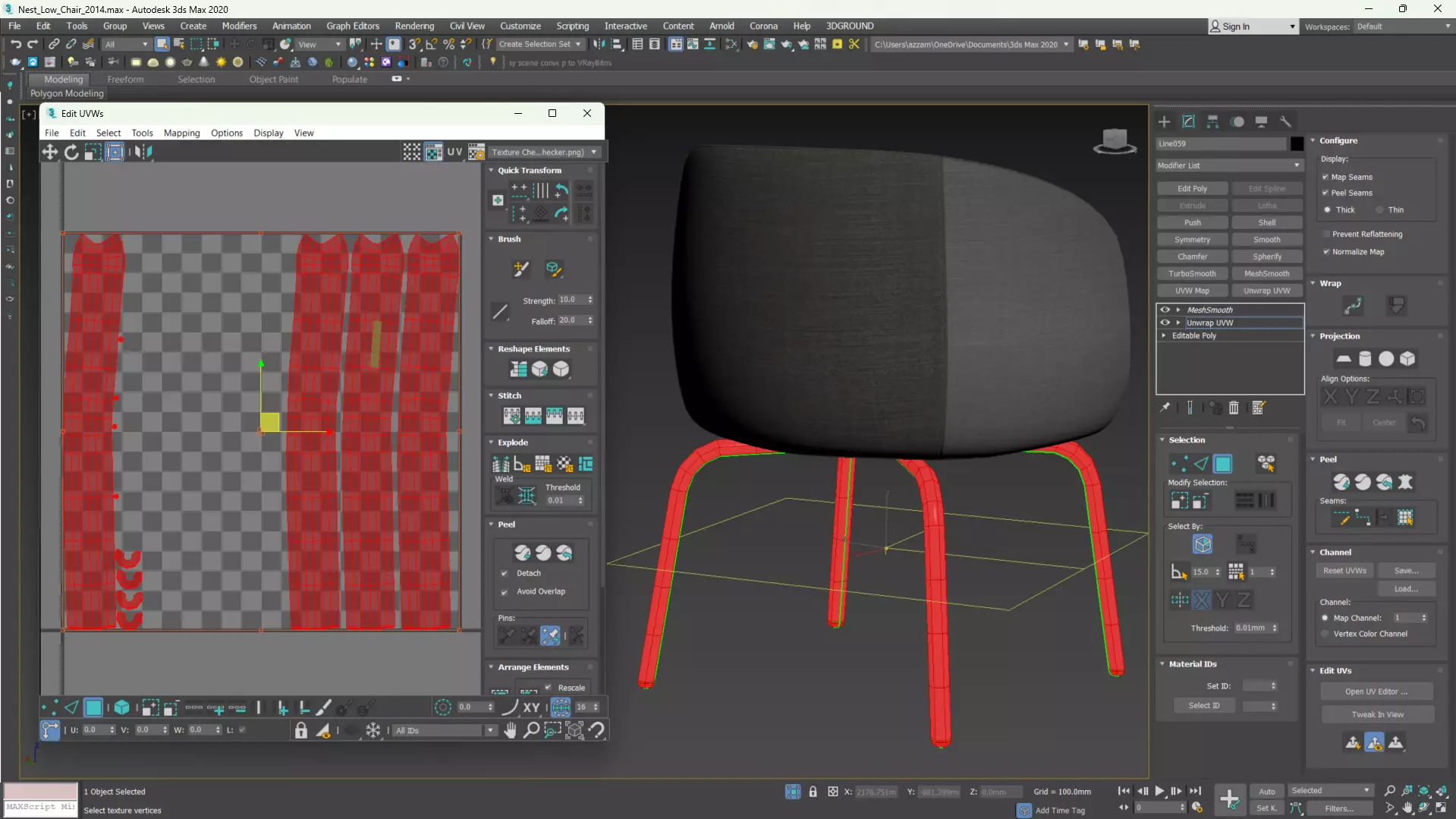 Nest Low Chair Low-poly 3D model_16
