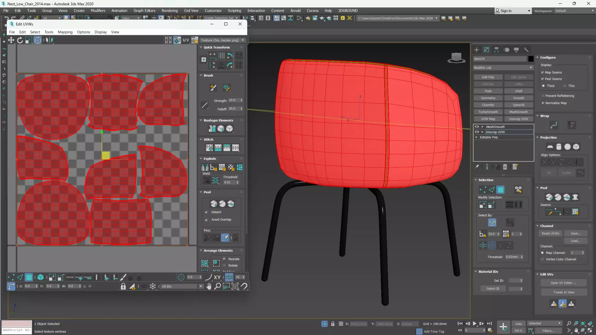 Nest Low Chair Low-poly 3D model_14
