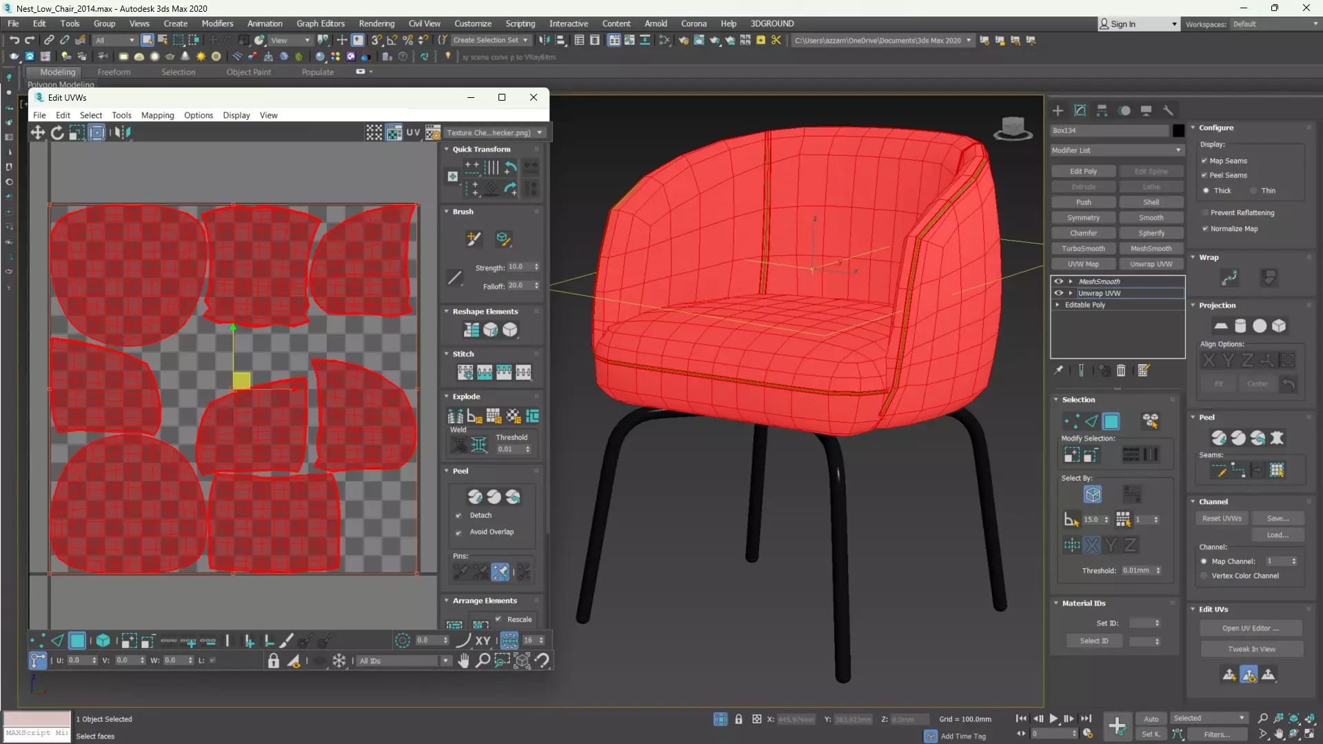 Nest Low Chair Low-poly 3D model_13