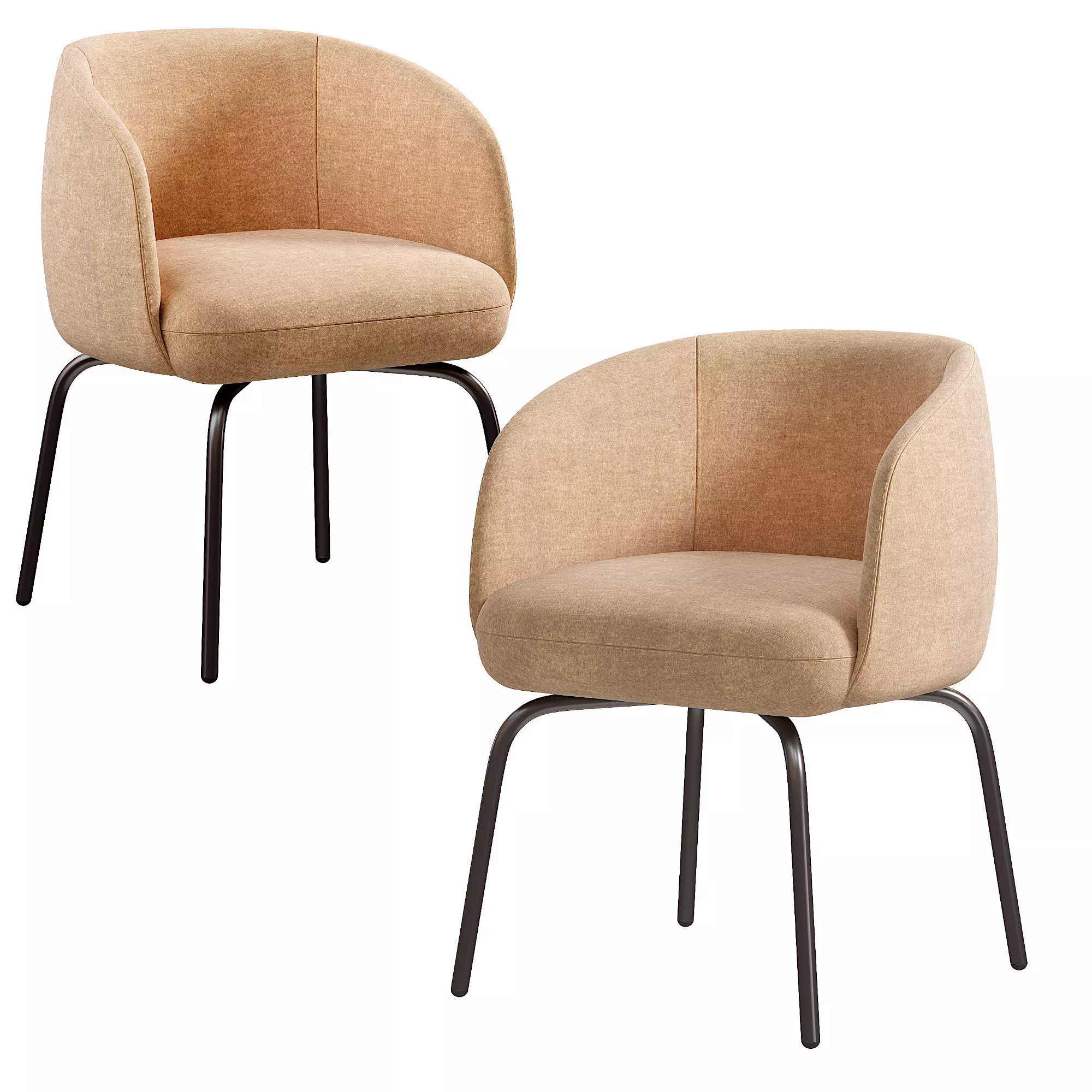 Nest Low Chair Low-poly 3D model_3