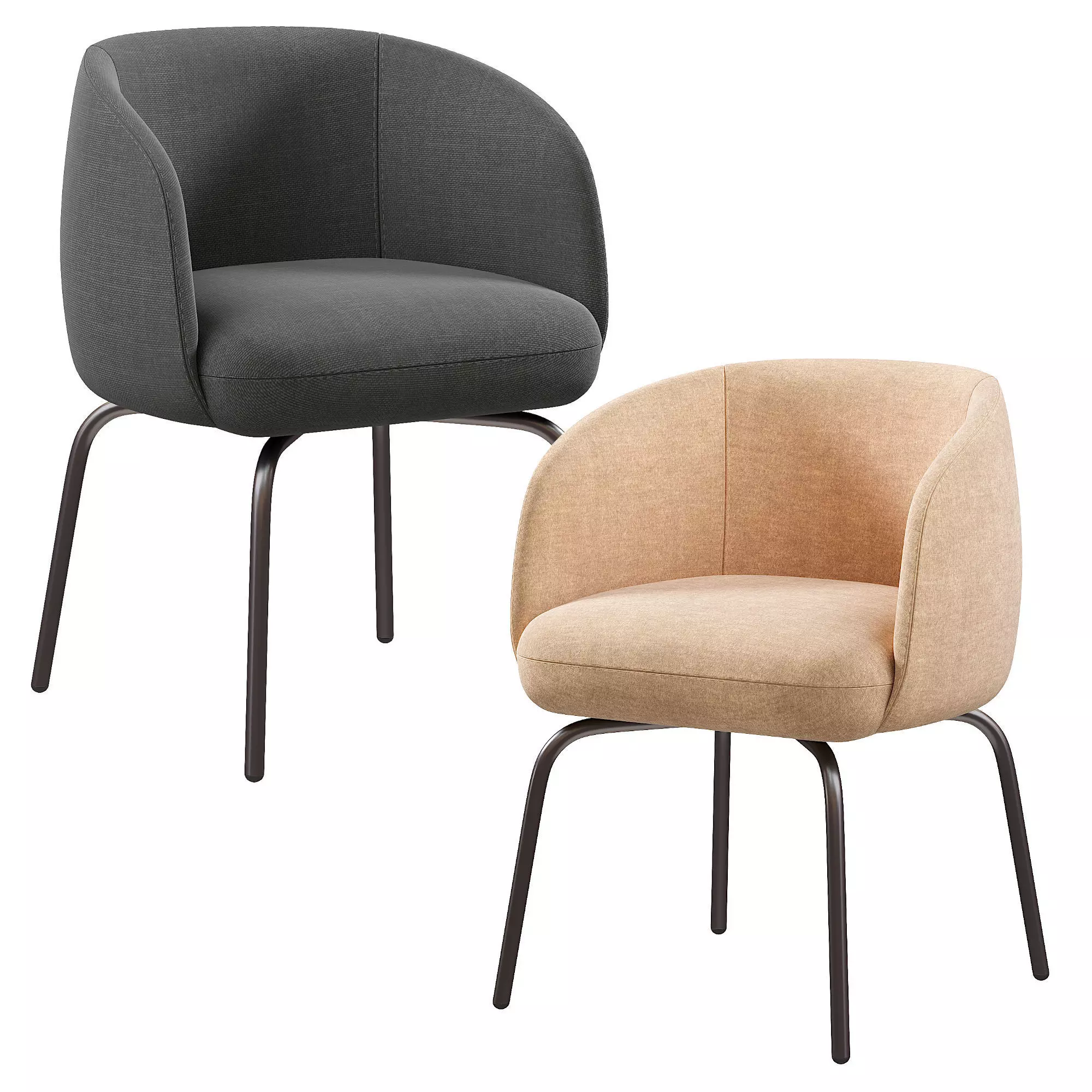 Nest Low Chair Low-poly 3D model_1