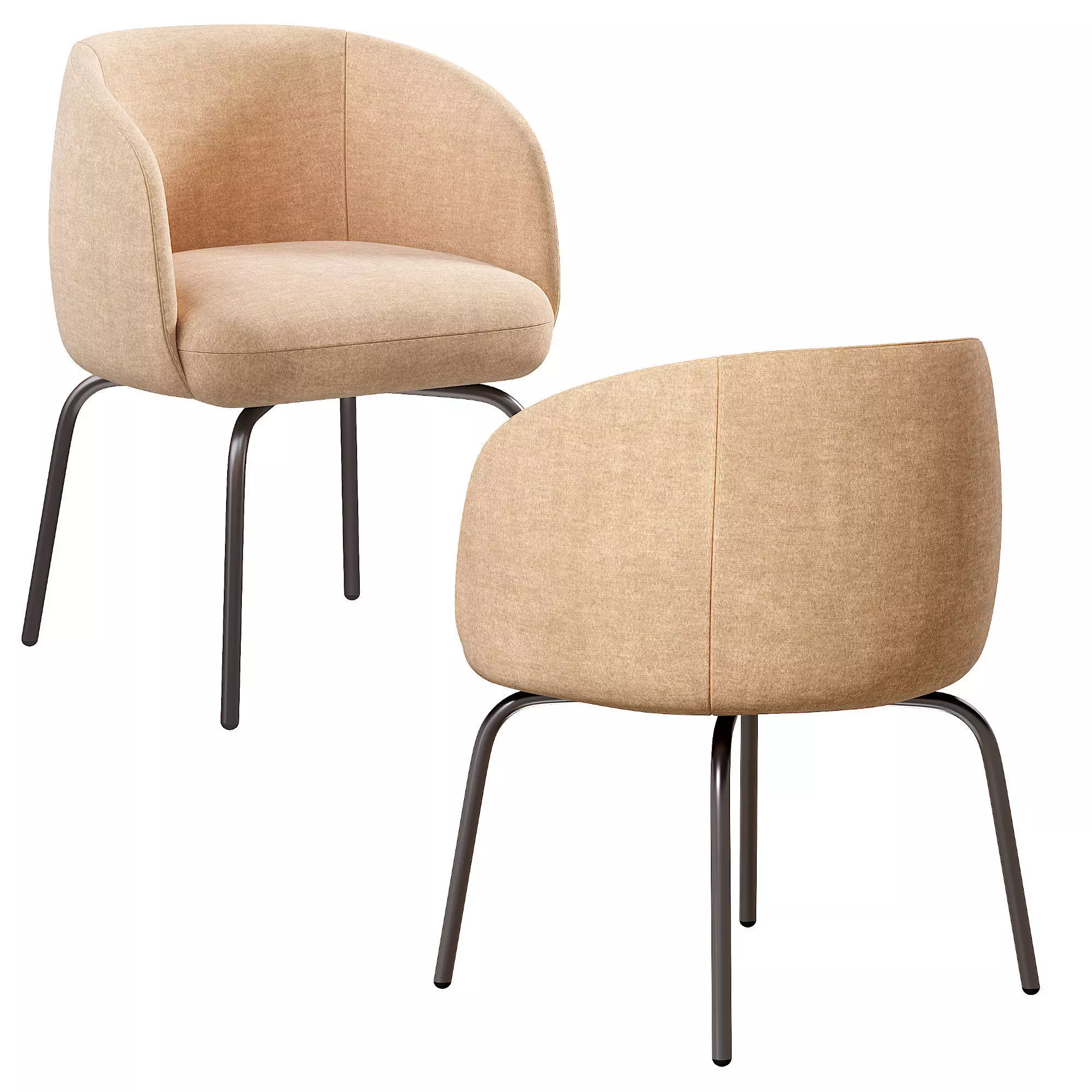 Nest Low Chair Low-poly 3D model_4