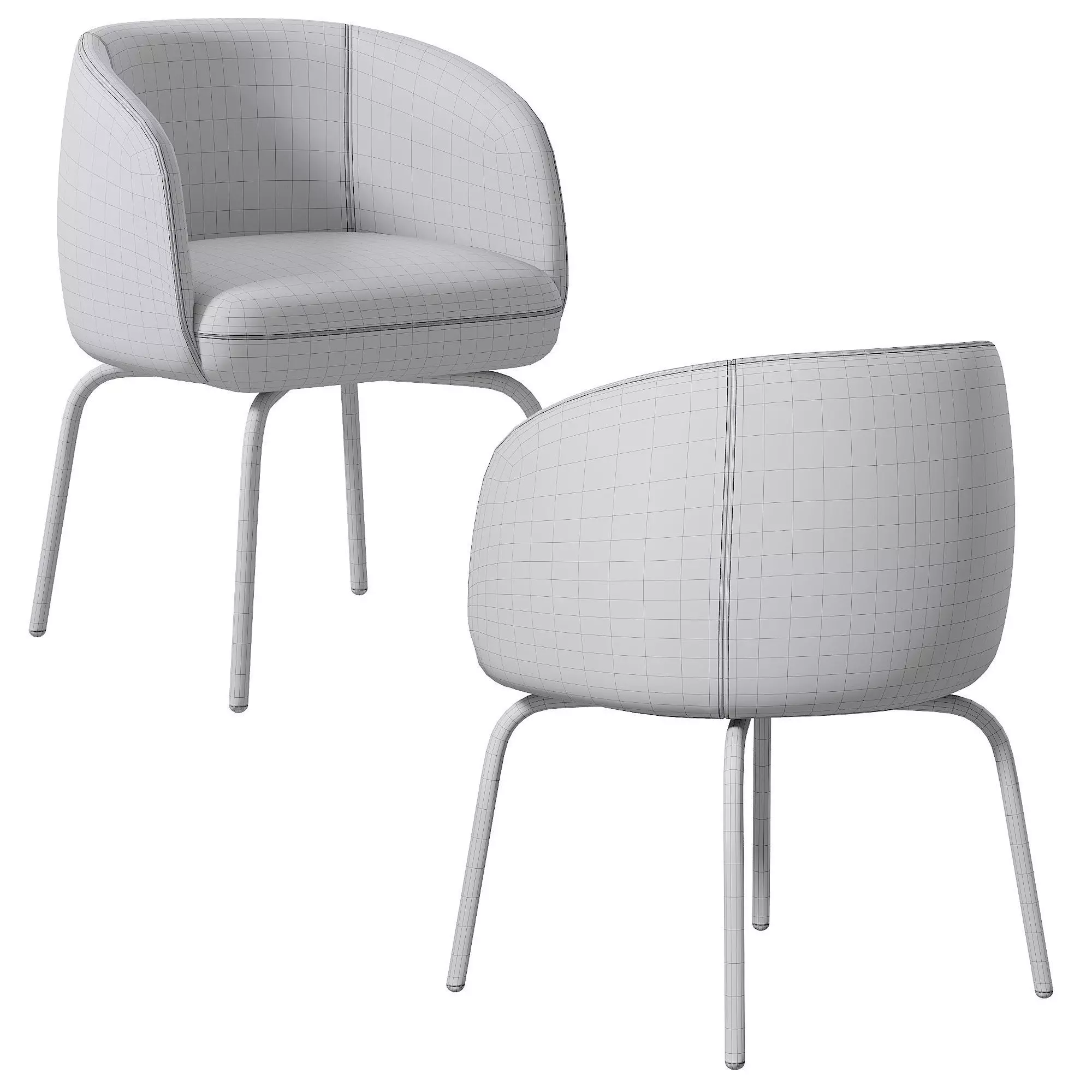 Nest Low Chair Low-poly 3D model_6