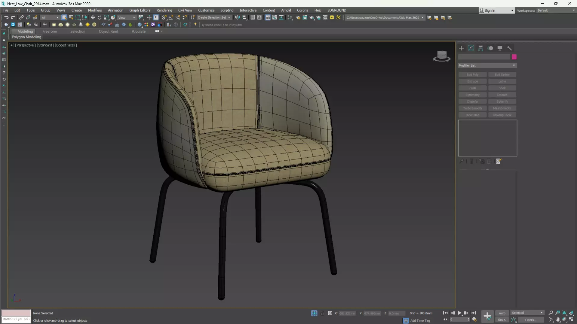 Nest Low Chair Low-poly 3D model_10