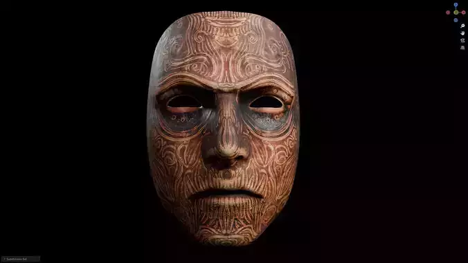 Carved Mask Low-poly 3D model