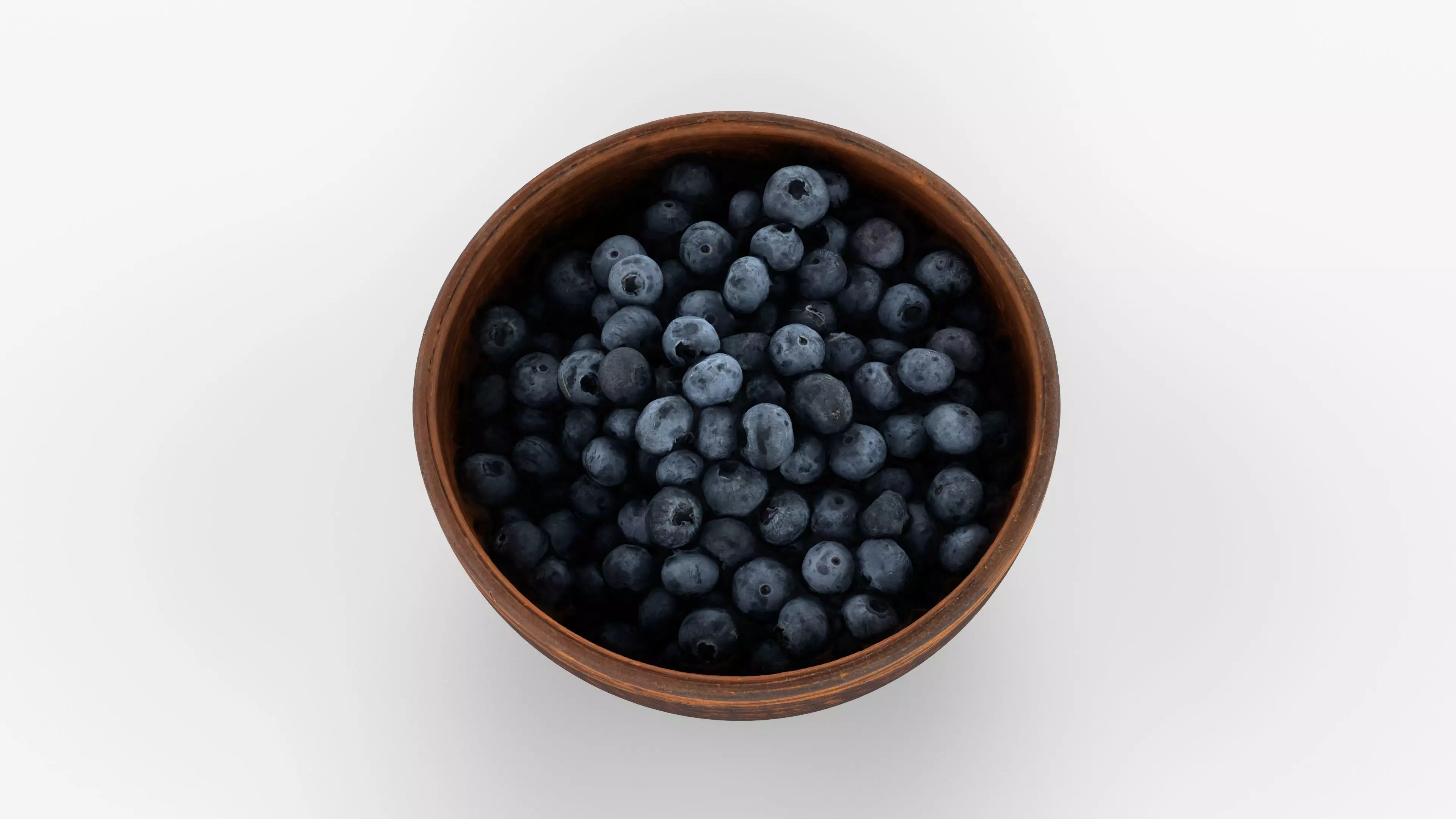 Photorealistic 3D scan of fresh blueberries in rustic clay bowl Low-poly 3D model_4
