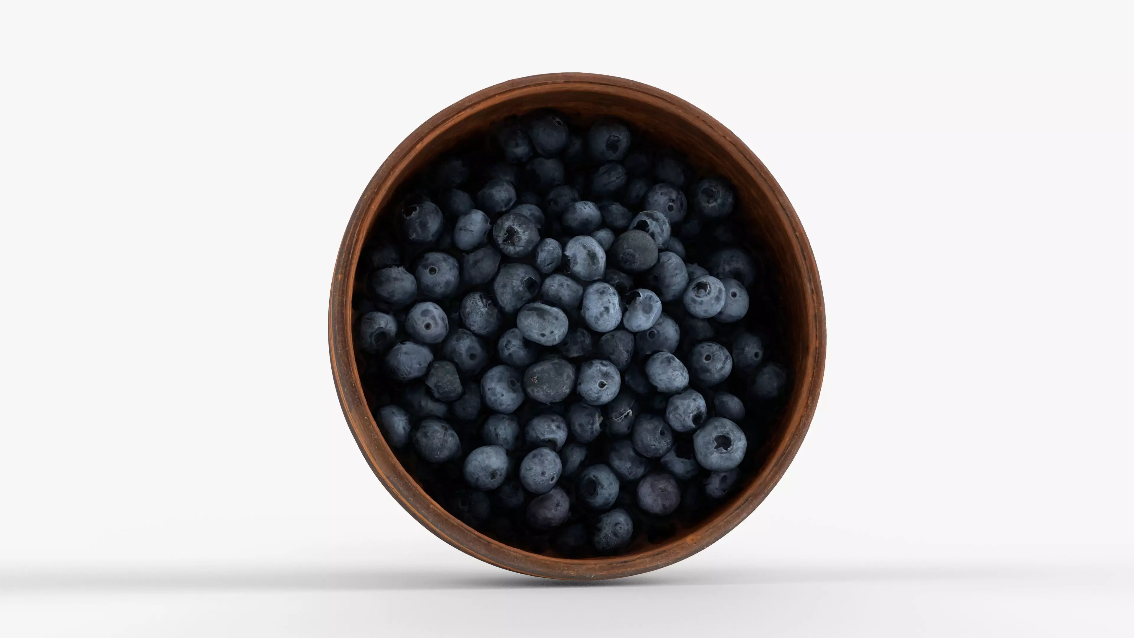 Photorealistic 3D scan of fresh blueberries in rustic clay bowl Low-poly 3D model_10