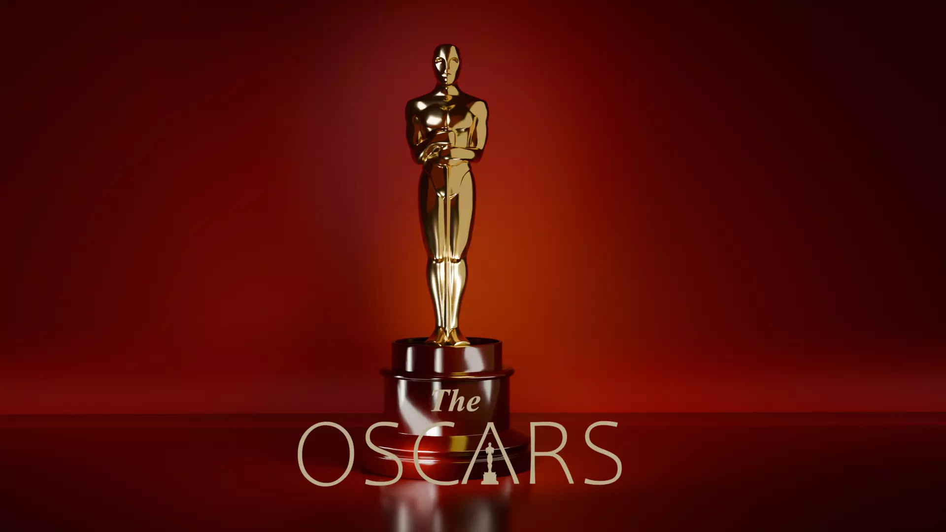 Oscar statuette Low-poly 3D model
