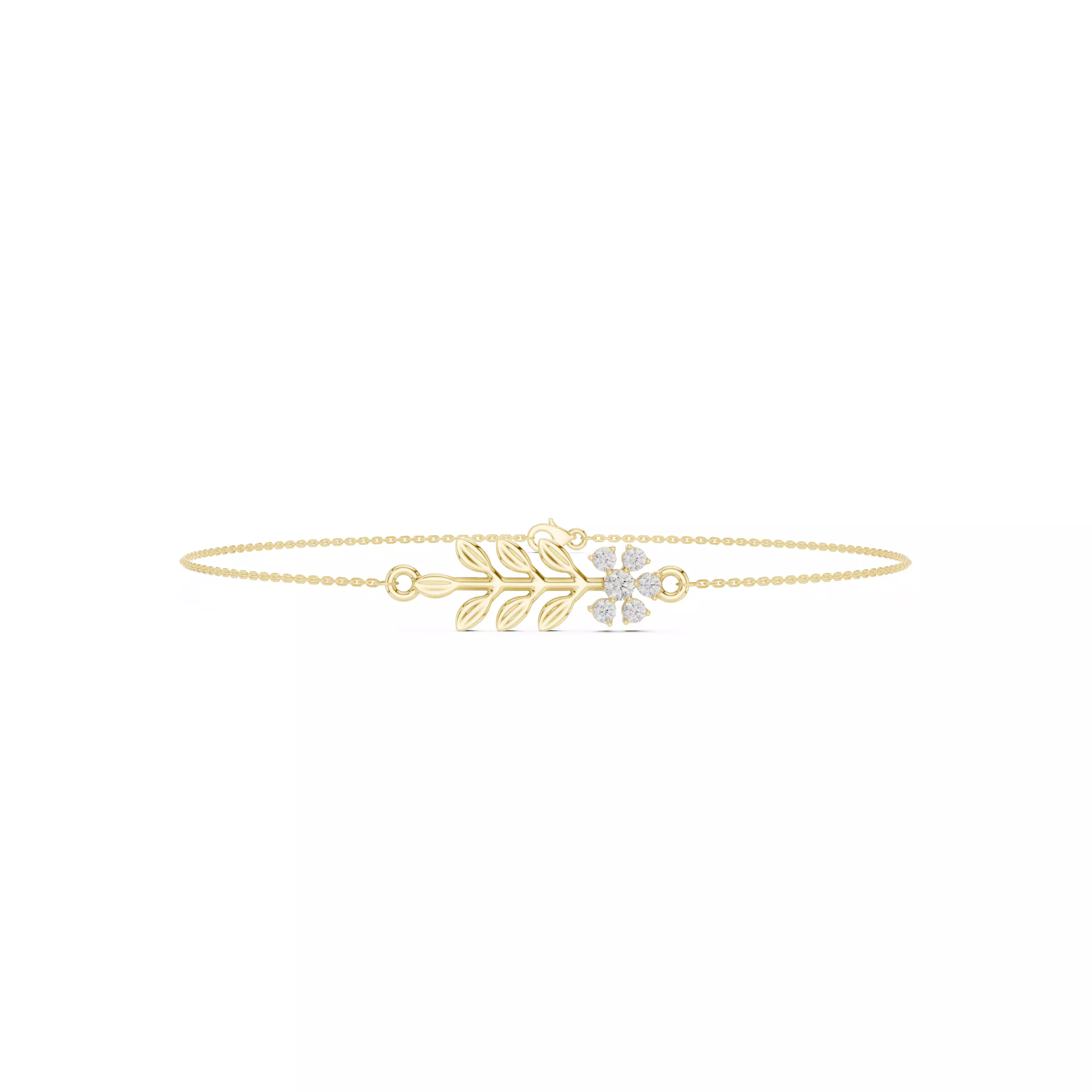 Round Diamond Leaf Design Bracelet 3DM STL Video 3D print model_1