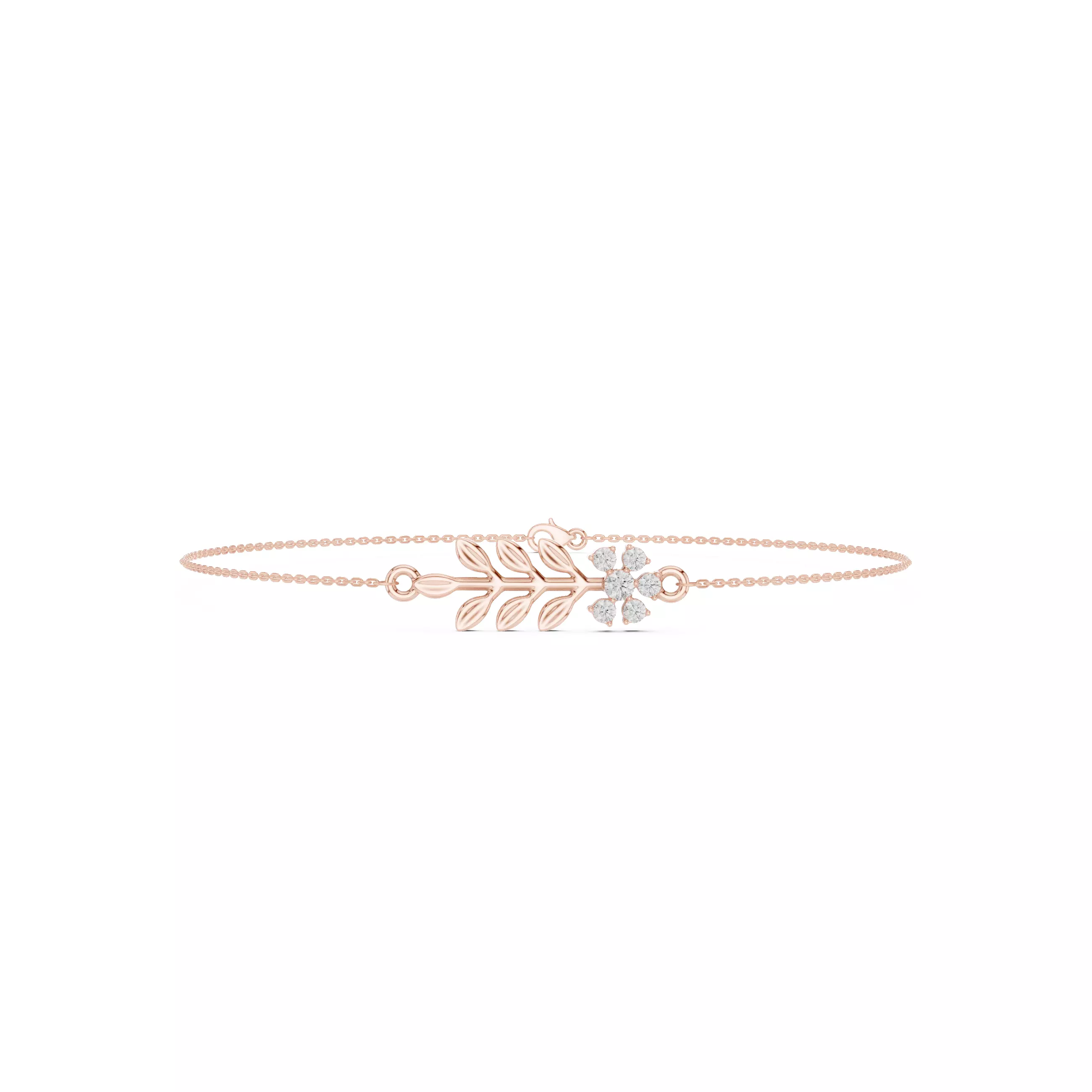Round Diamond Leaf Design Bracelet 3DM STL Video 3D print model_0