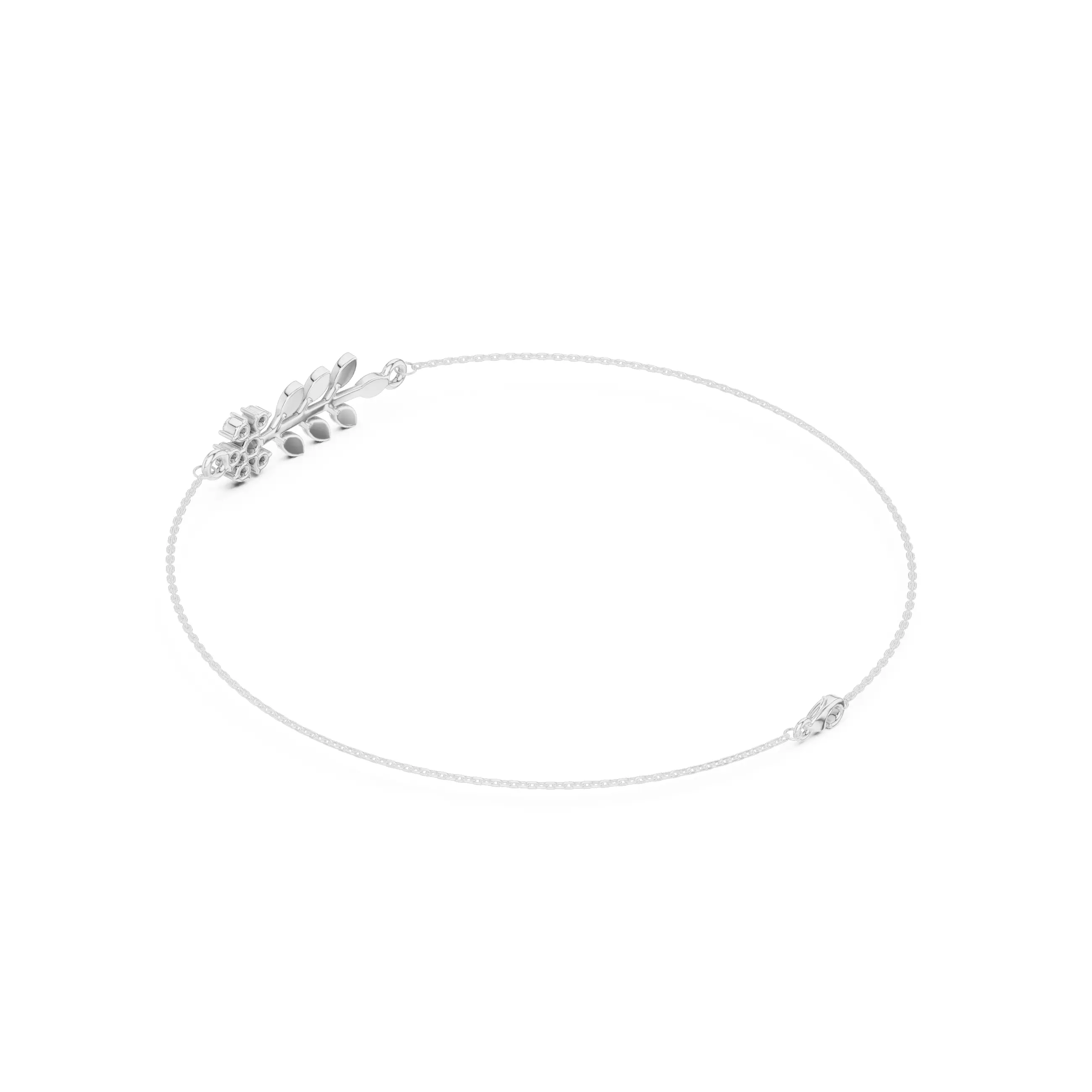 Round Diamond Leaf Design Bracelet 3DM STL Video 3D print model_10