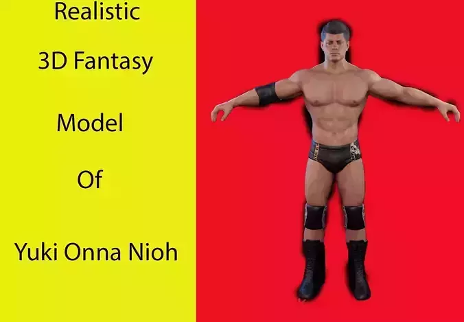 young Cody Rhodes Low-poly 3D model
