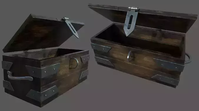 Medieval Wooden Treasure Chest