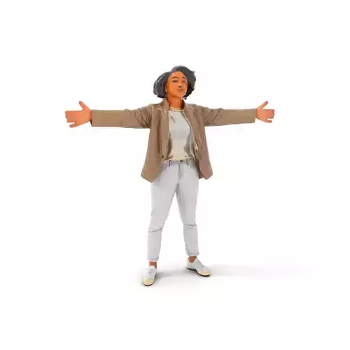 Casual Female Character Model Pack with PBR Textures Low-poly 3D model