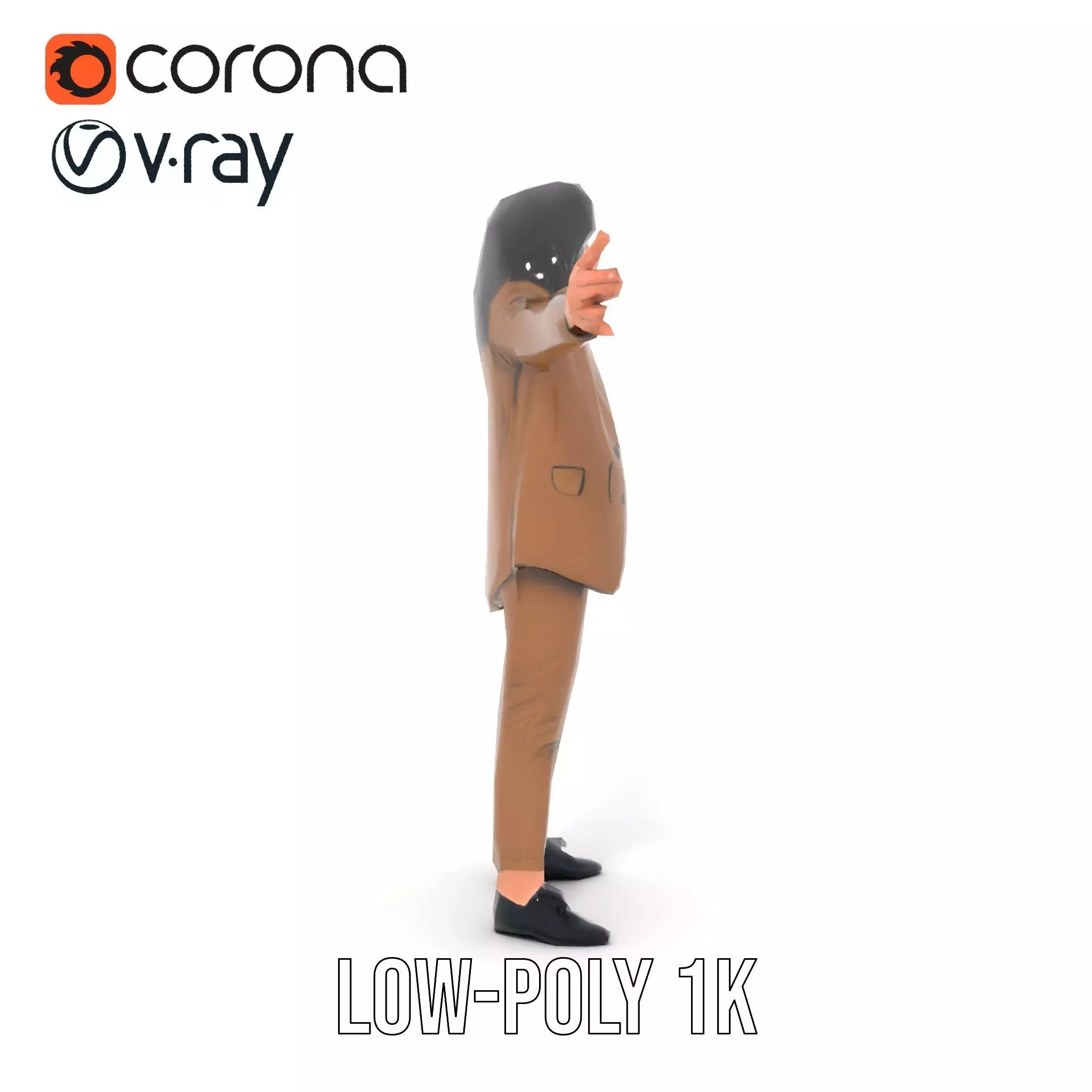 Businesswoman Brown Suit Model Pack Low-poly 3D model_31
