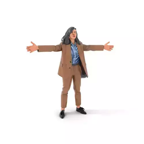 Businesswoman Brown Suit Model Pack Low-poly 3D model