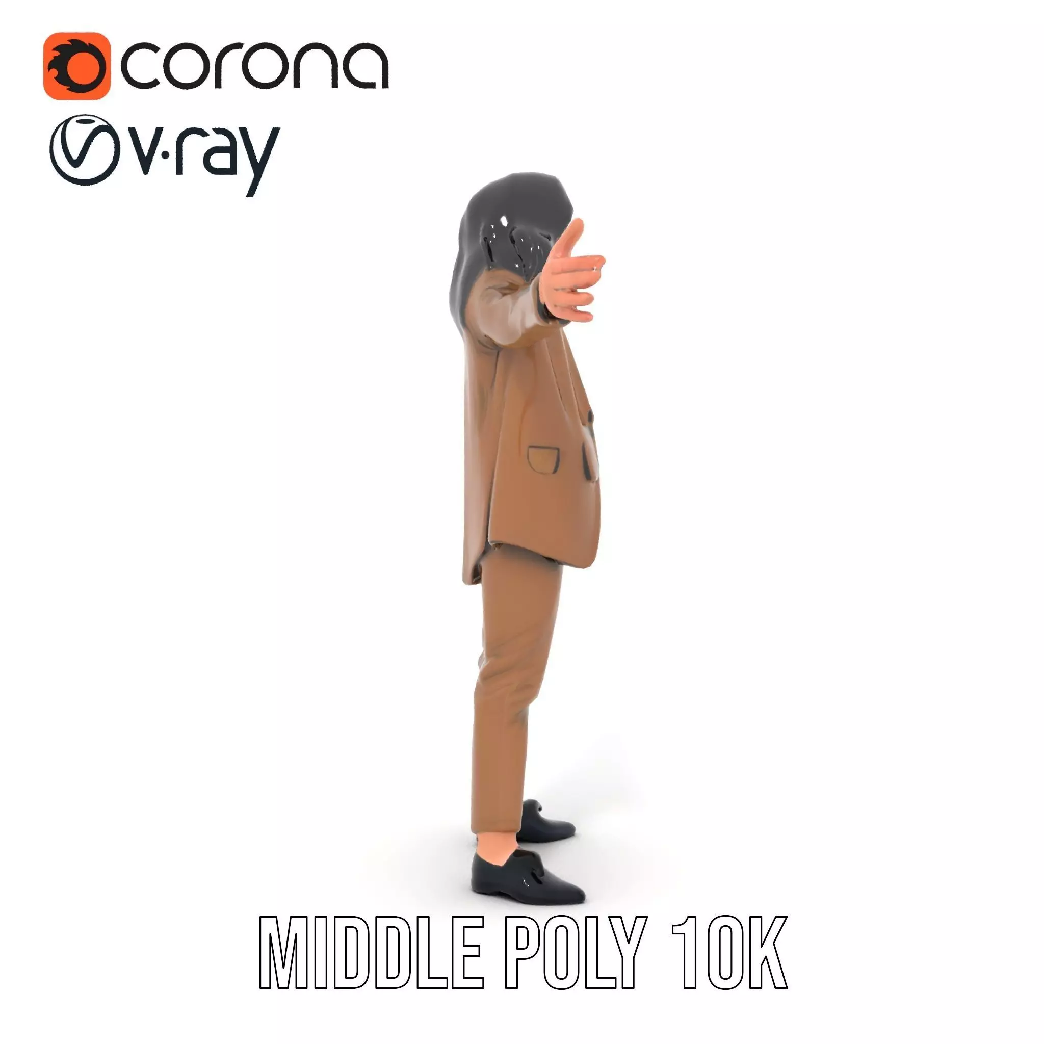 Businesswoman Brown Suit Model Pack Low-poly 3D model_21