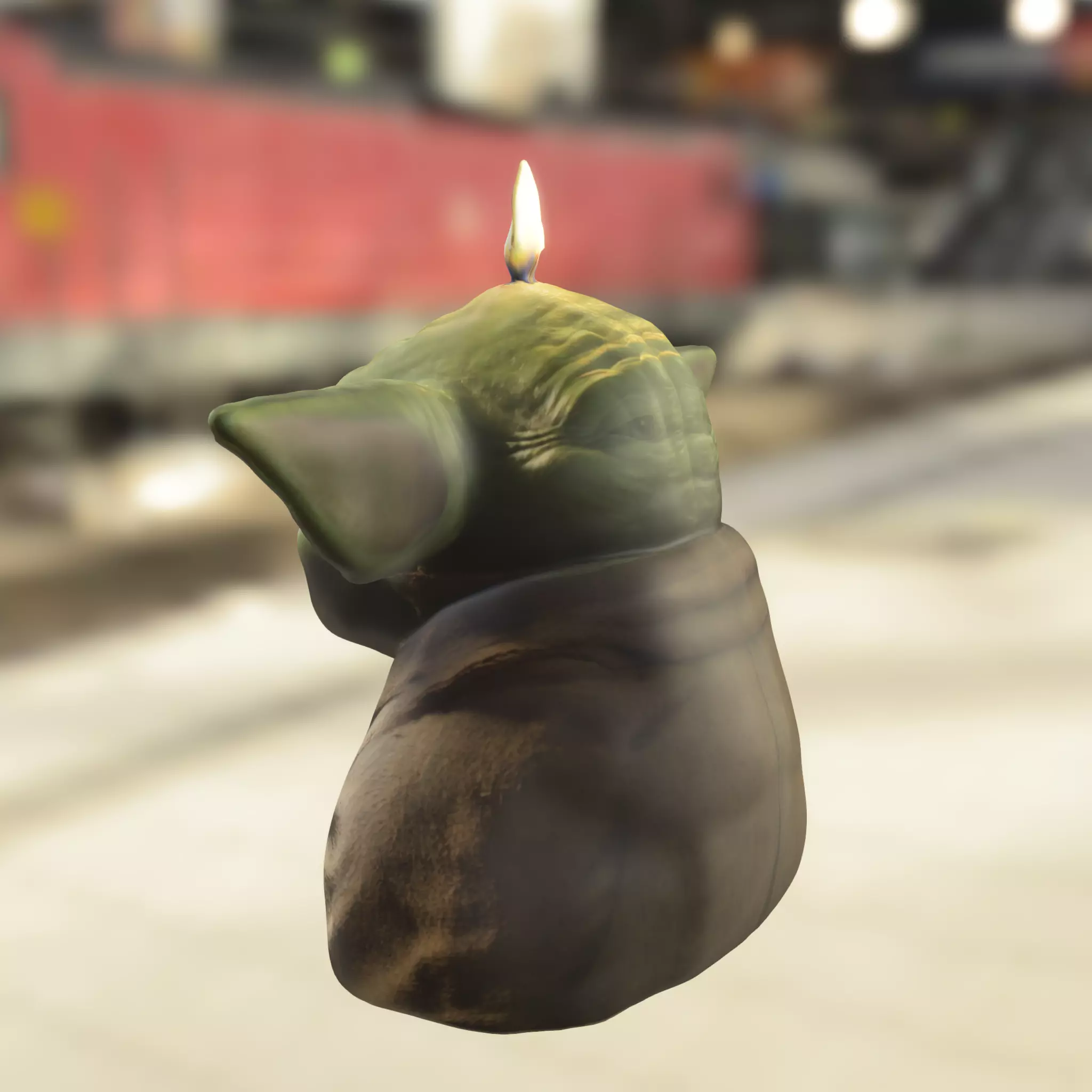 Yoda shaped candle Low-poly 3D model_4
