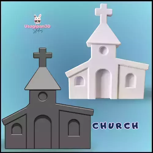 Church 3D print model Church 3D print model